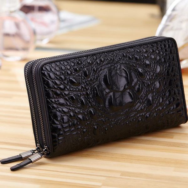 wallets men's wallet with real leather crocodile pattern luxury authentic medium-long handbag double zipper large capacity, Red;black
wallets men's wallet with real leather crocodile pattern luxury authentic medium-long handbag double zipper large capacity, Red;black