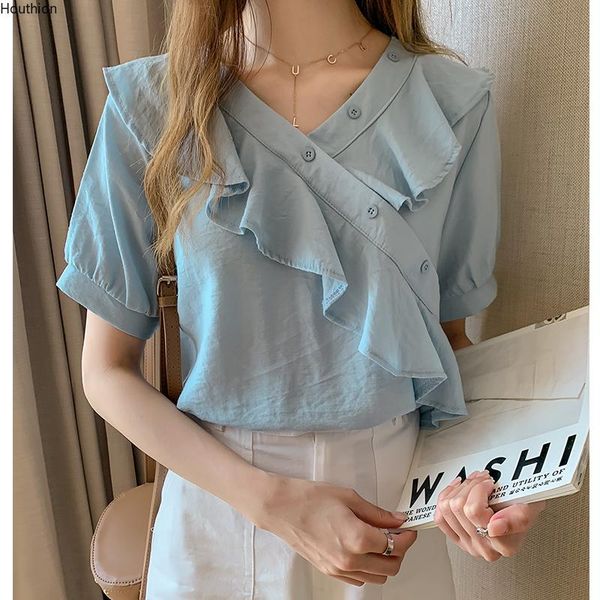 women's blouses & shirts houthion chiffon solid summer fashion retro blouse breasted woman shirt casual korean short sleeve, White
women's blouses & shirts houthion chiffon solid summer fashion retro blouse breasted woman shirt casual korean short sleeve, White