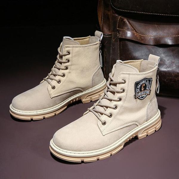 new winter men boots leather canvas patchwrok new fashion autumn casual shoes trend high desert martin boots, Black
new winter men boots leather canvas patchwrok new fashion autumn casual shoes trend high desert martin boots, Black