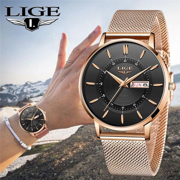 wristwatches lige luxury women bracelet date week quartz watches for rose gold watch ladies dress wristwatch clock relogio feminino, Slivery;brown
wristwatches lige luxury women bracelet date week quartz watches for rose gold watch ladies dress wristwatch clock relogio feminino, Slivery;brown
