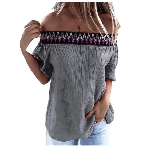 women's blouses & shirts 2021 women off shoulder slash neck patchwork shirt fashion ladies plus size summer casual loose top, White
women's blouses & shirts 2021 women off shoulder slash neck patchwork shirt fashion ladies plus size summer casual loose top, White