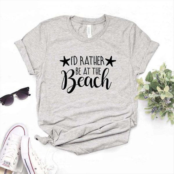 id rather be at womens t shirt the beach print cotton casual funny for lady yong girl street tee, White
id rather be at womens t shirt the beach print cotton casual funny for lady yong girl street tee, White