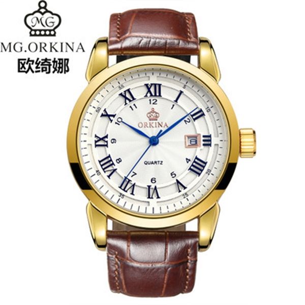ojina orkina three second needle business watch fashion casual men's quartz belt watch, Slivery;brown
ojina orkina three second needle business watch fashion casual men's quartz belt watch, Slivery;brown
