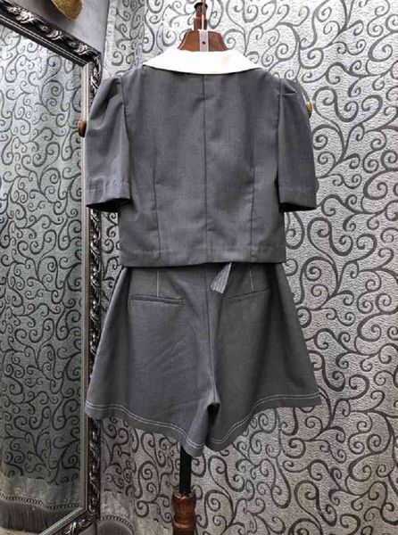 pant autumn fashion 2 piece set work ladies color block turn-down collar grey coat+belted grey shorts suit woman, Black;white
pant autumn fashion 2 piece set work ladies color block turn-down collar grey coat+belted grey shorts suit woman, Black;white