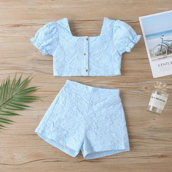 2pcs toddler summer outfit 2021, solid color square collar short sleeves blouse + high-waist shorts suit for small girls clothing sets, White
2pcs toddler summer outfit 2021, solid color square collar short sleeves blouse + high-waist shorts suit for small girls clothing sets, White