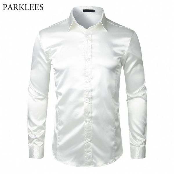stylish white silk satin shirt men chemise homme casual long sleeve slim fit mens dress s business wedding male 210809, White;black
stylish white silk satin shirt men chemise homme casual long sleeve slim fit mens dress s business wedding male 210809, White;black