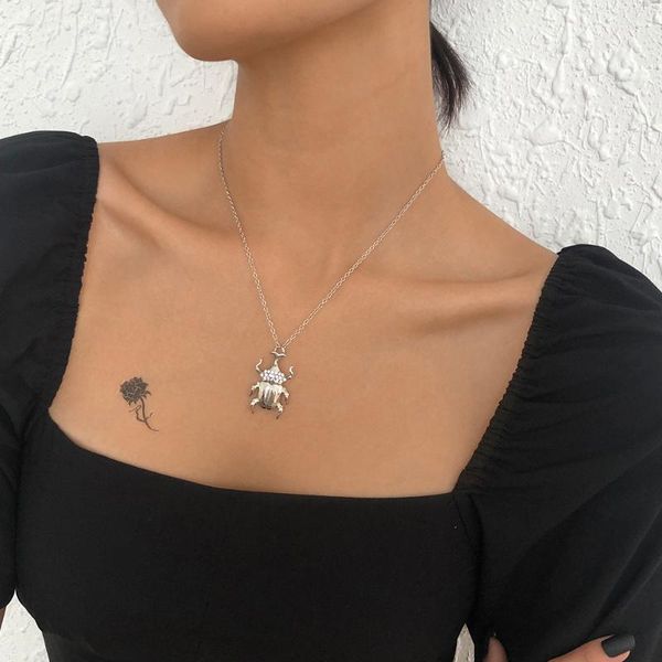 chains lalynnly simple design women's rhinestone insect pendant necklaces punk female luxury fashion accessories wholesale gifts n9275, Silver
chains lalynnly simple design women's rhinestone insect pendant necklaces punk female luxury fashion accessories wholesale gifts n9275, Silver