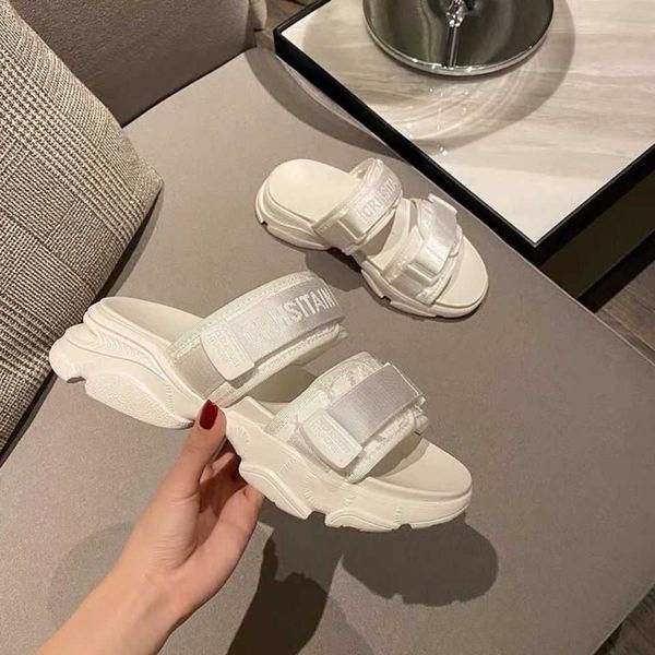d-word new slippers in 2021 summer 7txt zmm, Black