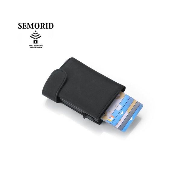 card holders semorid pu leather side push wallet rfid anti-theft men's pocket holder aluminum metal coin purse, Brown;gray
card holders semorid pu leather side push wallet rfid anti-theft men's pocket holder aluminum metal coin purse, Brown;gray