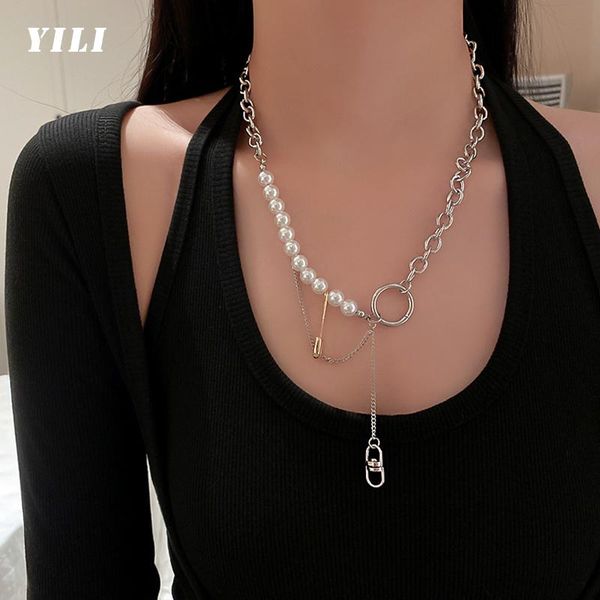 chains 2021 fashion pearl link necklace punk metal pin necklaces for women geometric chain of clavicle party jewelry gift, Silver
chains 2021 fashion pearl link necklace punk metal pin necklaces for women geometric chain of clavicle party jewelry gift, Silver