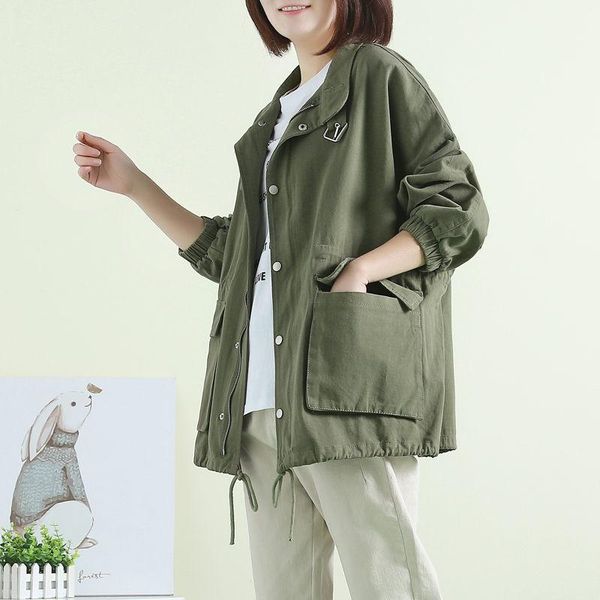 women's jackets standing collar safari style windbreaker jacket female autumn korean students loose wild casual wind spring coat f2669, Black;brown
women's jackets standing collar safari style windbreaker jacket female autumn korean students loose wild casual wind spring coat f2669, Black;brown