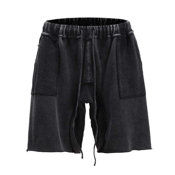 men's shorts high street ins casual pocket stitching heavy industry washed shorts, White;black
men's shorts high street ins casual pocket stitching heavy industry washed shorts, White;black