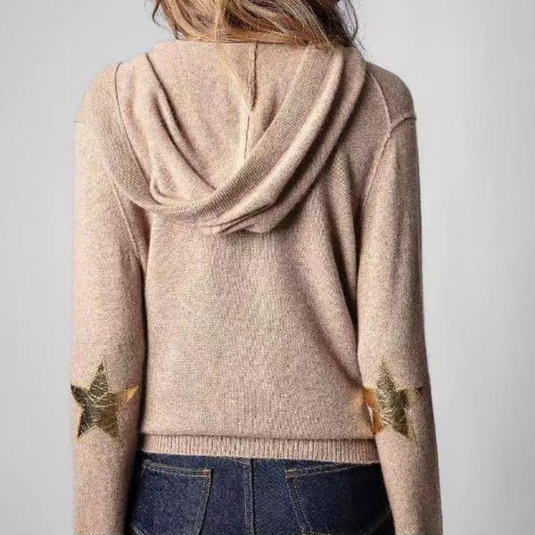 women's knits & tees rowling chic star jacquard cashmere woman sweater pocket zipper ladies hooded cardigans casual vintage classic fem, White
women's knits & tees rowling chic star jacquard cashmere woman sweater pocket zipper ladies hooded cardigans casual vintage classic fem, White