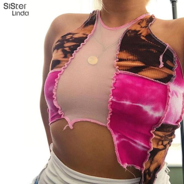 women's tanks & camis sisterlinda ribbed print mesh patchwork asymmetrical tank women sleeveless fashion skinny bodycon crop mujer tee, White
women's tanks & camis sisterlinda ribbed print mesh patchwork asymmetrical tank women sleeveless fashion skinny bodycon crop mujer tee, White