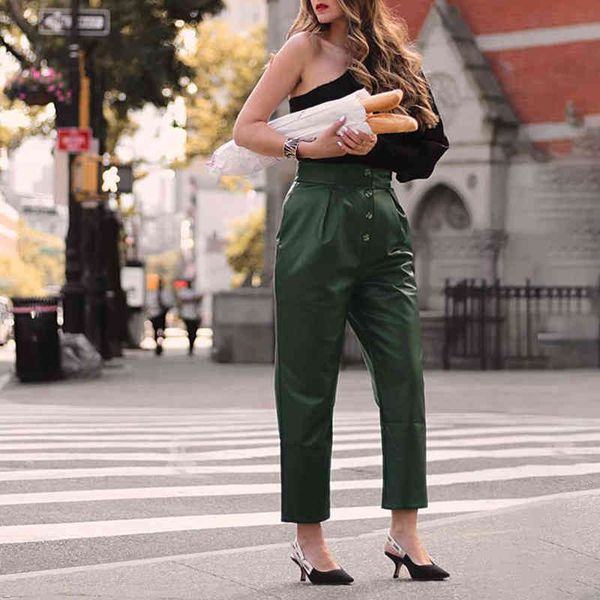 pants women's high waist pu leather solid color single breasted ruched straight trousers female casual daily streetwear pants w0kq ntlh, Black;white
pants women's high waist pu leather solid color single breasted ruched straight trousers female casual daily streetwear pants w0kq ntlh, Black;white