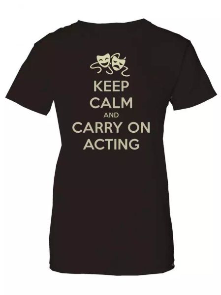 keep calm and carry on acting- thespian masks women's t-shirt, White;black
keep calm and carry on acting- thespian masks women's t-shirt, White;black