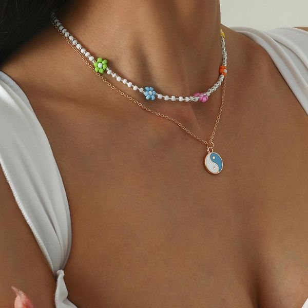 chokers circle tai chi pendant necklace fantisy double layers contrast color flower charm beaded for women jewelry, Golden;silver
chokers circle tai chi pendant necklace fantisy double layers contrast color flower charm beaded for women jewelry, Golden;silver