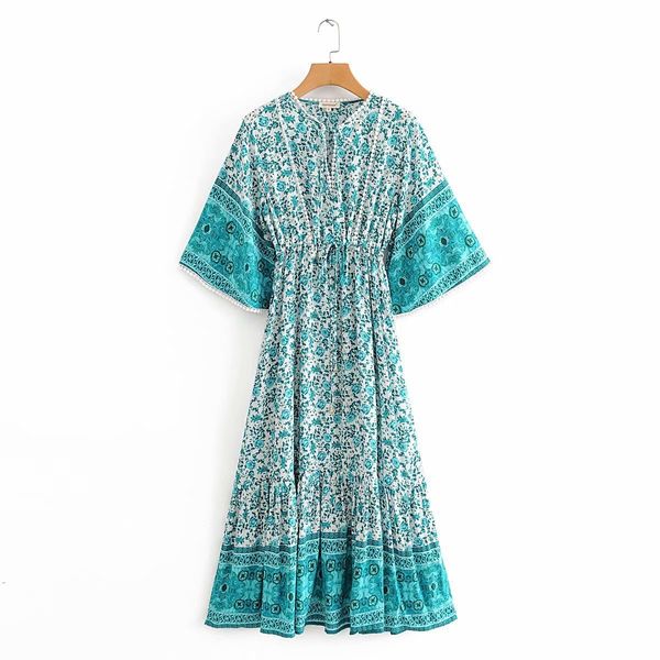 casual dresses women floral print bohemian beach es flare sleeve elastic waist long spring summer boho holiday party maxi 0239, Black;gray
casual dresses women floral print bohemian beach es flare sleeve elastic waist long spring summer boho holiday party maxi 0239, Black;gray