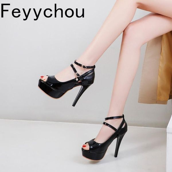 sandals women's super high heel patent leather peep toe ankle strap modem platform buckle party fashion gold, Black
sandals women's super high heel patent leather peep toe ankle strap modem platform buckle party fashion gold, Black