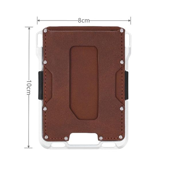 card holders metal rfid id holder man aluminum smart automatic -up tactical leather wallet portfel business, Brown;gray
card holders metal rfid id holder man aluminum smart automatic -up tactical leather wallet portfel business, Brown;gray