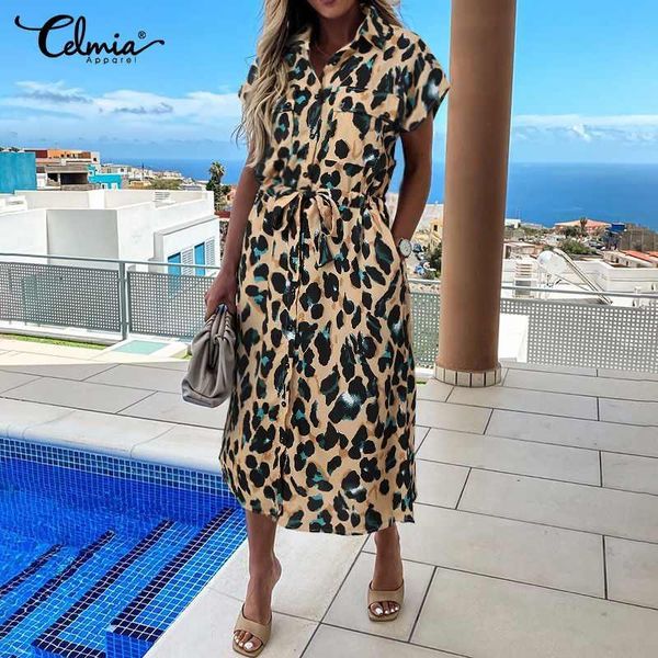 casual dresses 5xl summer leopard print sundress celmia women elegant dress short sleeve loose button high waist work midi vestidos, Black;gray
casual dresses 5xl summer leopard print sundress celmia women elegant dress short sleeve loose button high waist work midi vestidos, Black;gray