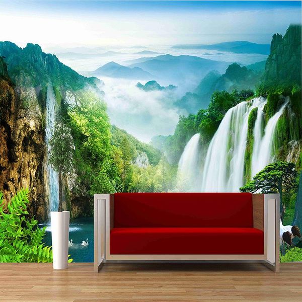 wallpapers 3dcustomized mural large chinese style landscape with waterfall mountain boat behind tv sofa as background in living room
wallpapers 3dcustomized mural large chinese style landscape with waterfall mountain boat behind tv sofa as background in living room