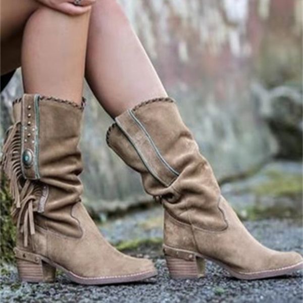 autumn bohemian boots women ethnic tassel fringe faux suede leather mid half woman square heel shoe booti rtg5, Black
autumn bohemian boots women ethnic tassel fringe faux suede leather mid half woman square heel shoe booti rtg5, Black