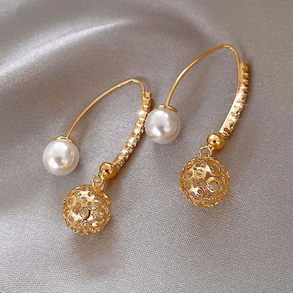 hollow ball drop earrings pearl real gold fashion jewelry korea sweet style 4cm exquisite trendy valentine day gift for women dangle & chand, Silver
hollow ball drop earrings pearl real gold fashion jewelry korea sweet style 4cm exquisite trendy valentine day gift for women dangle & chand, Silver