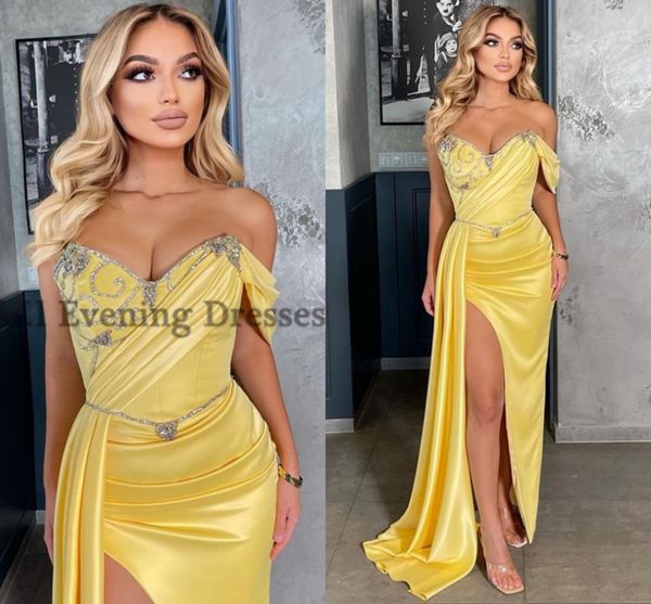prom evening dresses off shoulder yellow beadings party gown high split floor length cocktail gowns saudi arabia 2022 robe de soiree vestido, Black;red
prom evening dresses off shoulder yellow beadings party gown high split floor length cocktail gowns saudi arabia 2022 robe de soiree vestido, Black;red