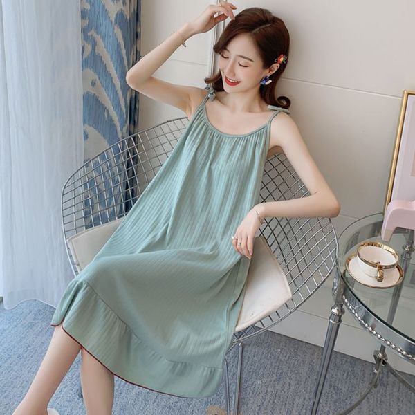women's sleepwear fresh suspender night female summer pure cotton simple korean comfortable loose long nightgown women sn4j, Black;red
women's sleepwear fresh suspender night female summer pure cotton simple korean comfortable loose long nightgown women sn4j, Black;red
