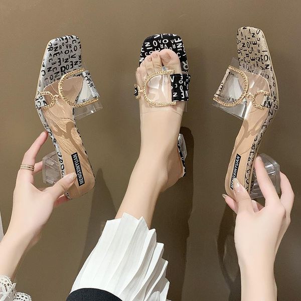 female shoes med slippers heels jelly slides fashion shose women square heel 2021 soft high transparent luxury block bling pu, Black
female shoes med slippers heels jelly slides fashion shose women square heel 2021 soft high transparent luxury block bling pu, Black