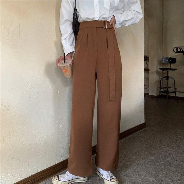 women's pants & capris hzirip chic 2021 vintage straight solid casual loose brief retro high waist slender autumn women quality trouser, Black;white
women's pants & capris hzirip chic 2021 vintage straight solid casual loose brief retro high waist slender autumn women quality trouser, Black;white