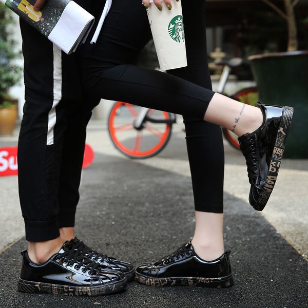 women mens running shoes fashion students outdoor sports sneakers patent leather glossy black golden silver size 36-46 code 54-558
women mens running shoes fashion students outdoor sports sneakers patent leather glossy black golden silver size 36-46 code 54-558