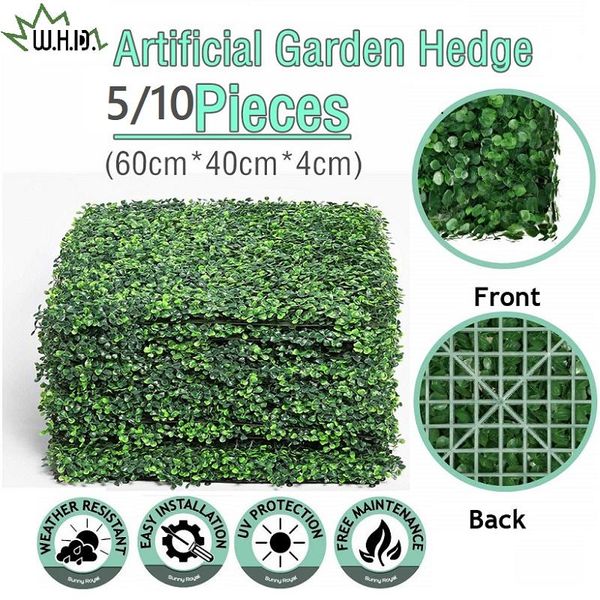 artificial boxwood milan grass mat set of 5/10pcs 60cmx40cm dark green uv privacy fence screen greenery panel outdoor decorative flowers & w
artificial boxwood milan grass mat set of 5/10pcs 60cmx40cm dark green uv privacy fence screen greenery panel outdoor decorative flowers & w