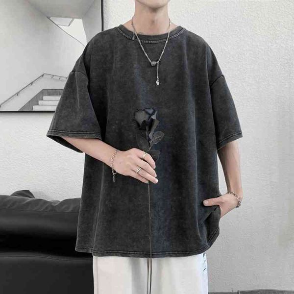 men's t-shirts summer cotton short-sleeved t-shirt fashion retro black casual t shirt men streetwear loose hip-hop tshirt mens top, White;black
men's t-shirts summer cotton short-sleeved t-shirt fashion retro black casual t shirt men streetwear loose hip-hop tshirt mens top, White;black