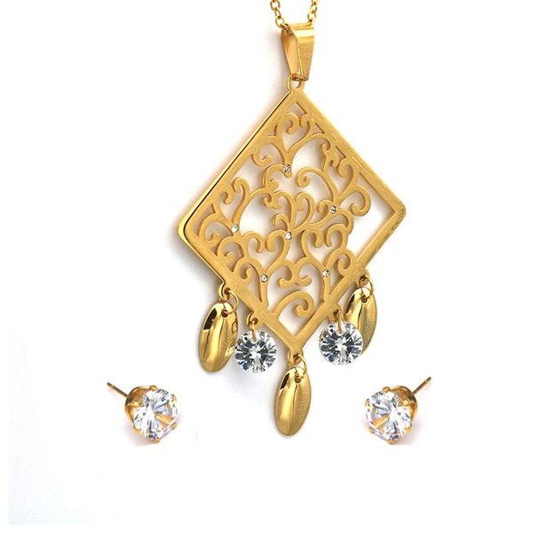 earrings & necklace 2021 fashion cubic zirconia and jewelry sets for women wedding party stainless steel set, Silver
earrings & necklace 2021 fashion cubic zirconia and jewelry sets for women wedding party stainless steel set, Silver