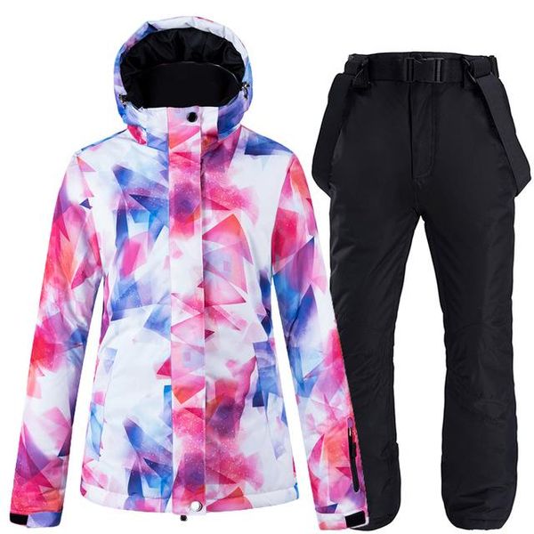 -30°c colorful snow suit women's snowboard clothing sets winter waterproof thicken costumes outdoor ski jacket + bibs pants skiing suit
-30°c colorful snow suit women's snowboard clothing sets winter waterproof thicken costumes outdoor ski jacket + bibs pants skiing suit
