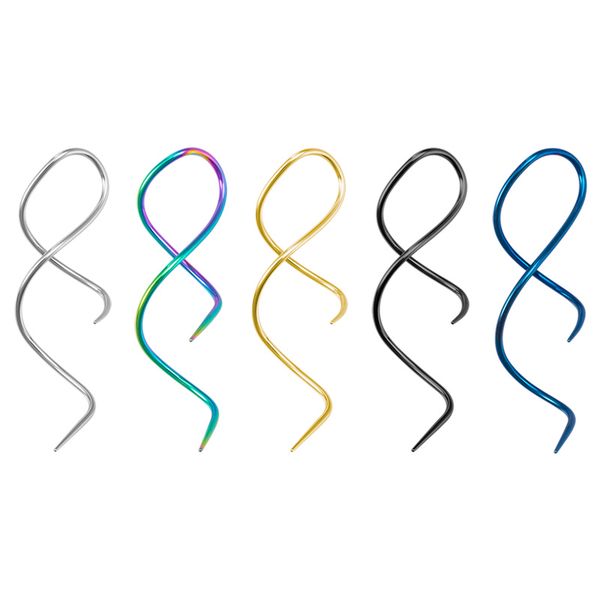 surgical steel twist hanging loop plugs earring taper ear weight hanger helix hoop tragus stretcher expander piercing body jewelry, Silver
surgical steel twist hanging loop plugs earring taper ear weight hanger helix hoop tragus stretcher expander piercing body jewelry, Silver