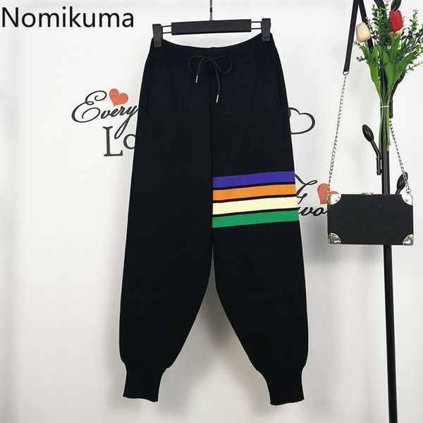 nomikuma winter thick causal knitted harem pants lace up waist women trousers korean colourful striped sweater pants 6d619 210427, Black;white
nomikuma winter thick causal knitted harem pants lace up waist women trousers korean colourful striped sweater pants 6d619 210427, Black;white