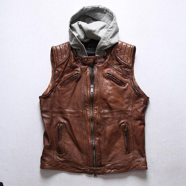 men's leather & faux yrquality .high biker vest.luxury tanned sheepskin jacket.brand clothes.euro size., Black
men's leather & faux yrquality .high biker vest.luxury tanned sheepskin jacket.brand clothes.euro size., Black