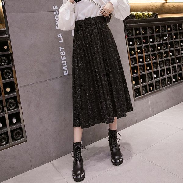 skirts women 2021 autumn winter fashion medium-long pleated female solid color ladies high waist loose v509, Black
skirts women 2021 autumn winter fashion medium-long pleated female solid color ladies high waist loose v509, Black