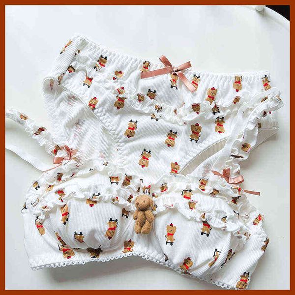 nxy set women cotton lingerie girls bra panties set thin breathable soft japanese lolita cute cartoon teddy bear underwear wire 1129, Red;black
nxy set women cotton lingerie girls bra panties set thin breathable soft japanese lolita cute cartoon teddy bear underwear wire 1129, Red;black