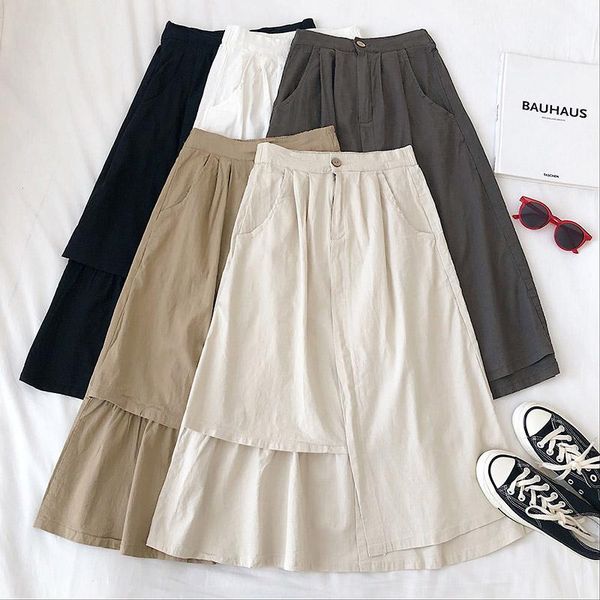 skirts solid color non-symmetrical workwear skirt women 2021 early spring irregular loose casual versatile medium-length, Black
skirts solid color non-symmetrical workwear skirt women 2021 early spring irregular loose casual versatile medium-length, Black