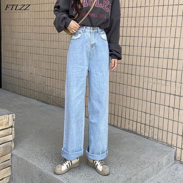 women's jeans ftlzz high waist female loose straight light blue long denim pants casual women wide leg retro washed ladies trousers
women's jeans ftlzz high waist female loose straight light blue long denim pants casual women wide leg retro washed ladies trousers