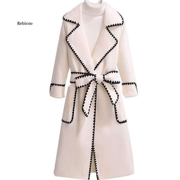 women's wool & blends plus size 4xl blend long coats for women vintage lapel slim with belts oversize korean style elegant outwear, Black
women's wool & blends plus size 4xl blend long coats for women vintage lapel slim with belts oversize korean style elegant outwear, Black