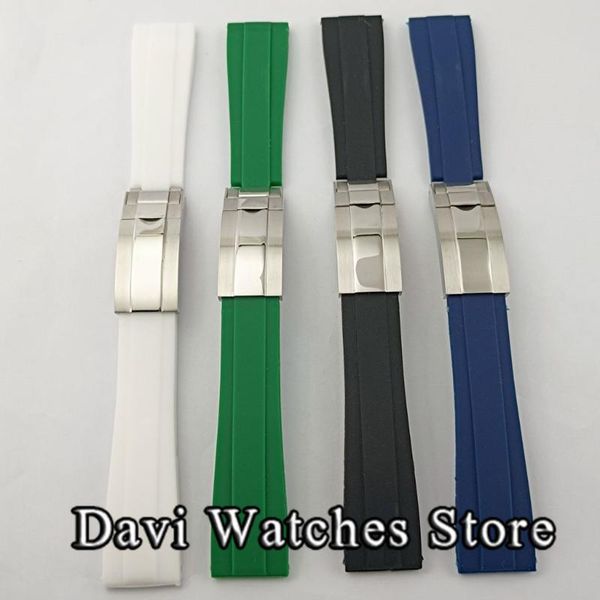 watch bands 20mm black rubber sterile strap with silver buckle suitable for automatic men's, Black;brown 
watch bands 20mm black rubber sterile strap with silver buckle suitable for automatic men's, Black;brown