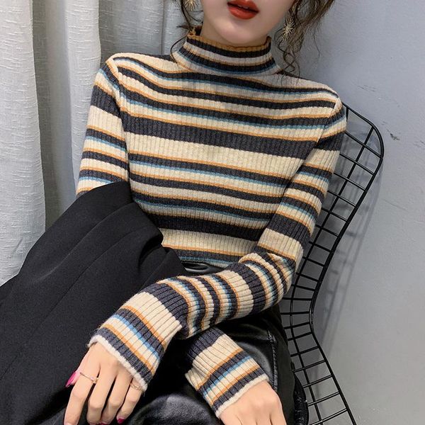 women's sweaters autumn knitted striped women sweater elastic long-sleeved office lady elegant pulls outwear, White;black
women's sweaters autumn knitted striped women sweater elastic long-sleeved office lady elegant pulls outwear, White;black