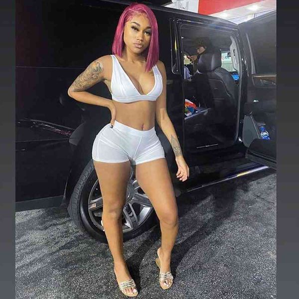 summer two piece set crop shorts set sporty sweatshirt fitness tracksuit elastic bras and high waist leggings, White
summer two piece set crop shorts set sporty sweatshirt fitness tracksuit elastic bras and high waist leggings, White