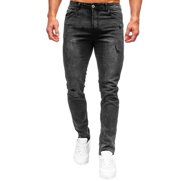 men's jeans men solid color denim trousers, slim fit middle waist ripped long pencil pants with pockets, Blue
men's jeans men solid color denim trousers, slim fit middle waist ripped long pencil pants with pockets, Blue