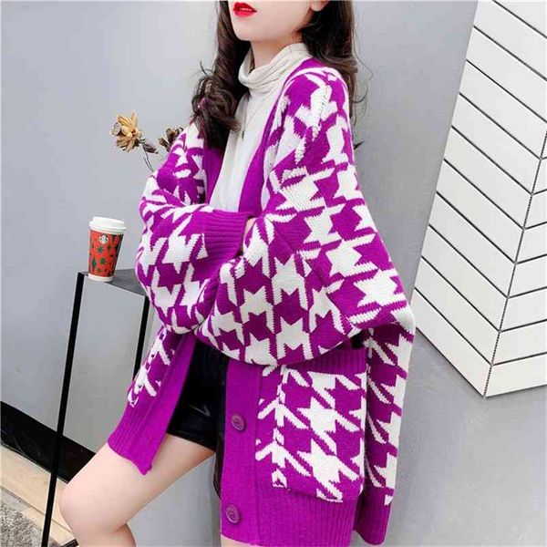 spring and autumn fashion loose sweater cardigan women's knitted net red jacket casual 210427, White;black
spring and autumn fashion loose sweater cardigan women's knitted net red jacket casual 210427, White;black